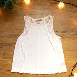 Cotton Tank Top with Lace